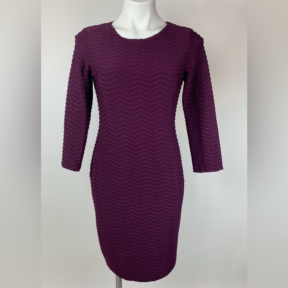 Calvin Klein Maroon Chevron Sheath Dress